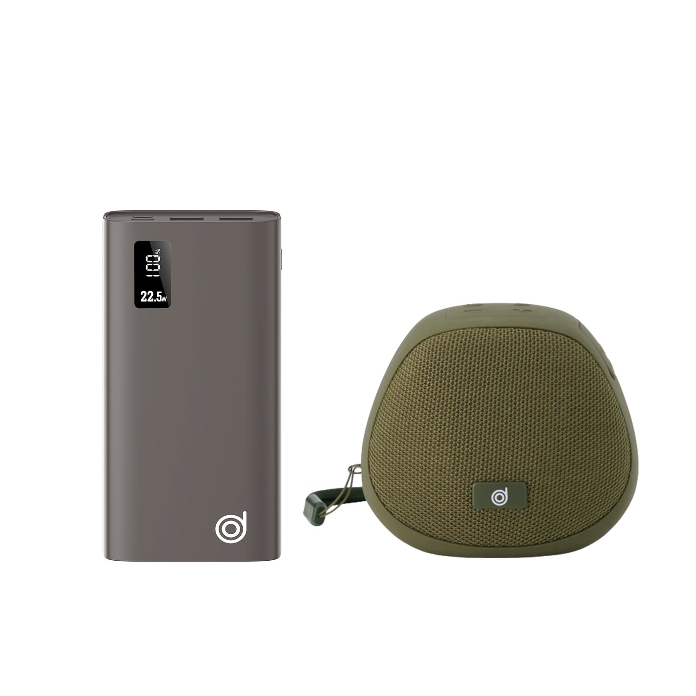 Gorilla X 10,000mAh Power Bank (Grey) - digifon + BoomQ Mini Bluetooth Speaker (Green) - digifon