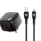 Cheetah1 12W Dual USB-A Wall Charger + USB-A to Lightning Cable - Black - digifon