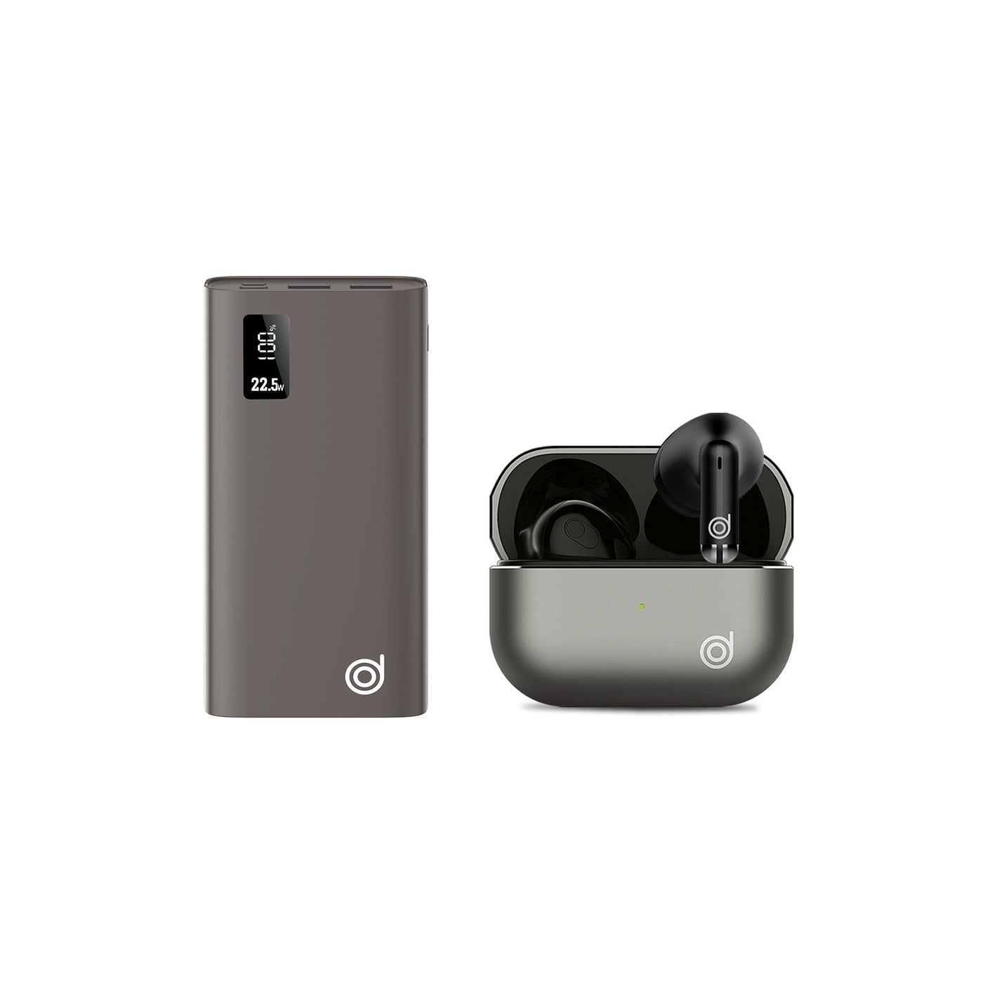 BoomAir HiFi TWS Earbuds + Gorilla X 10,000mAh Power Bank (Grey) - digifon